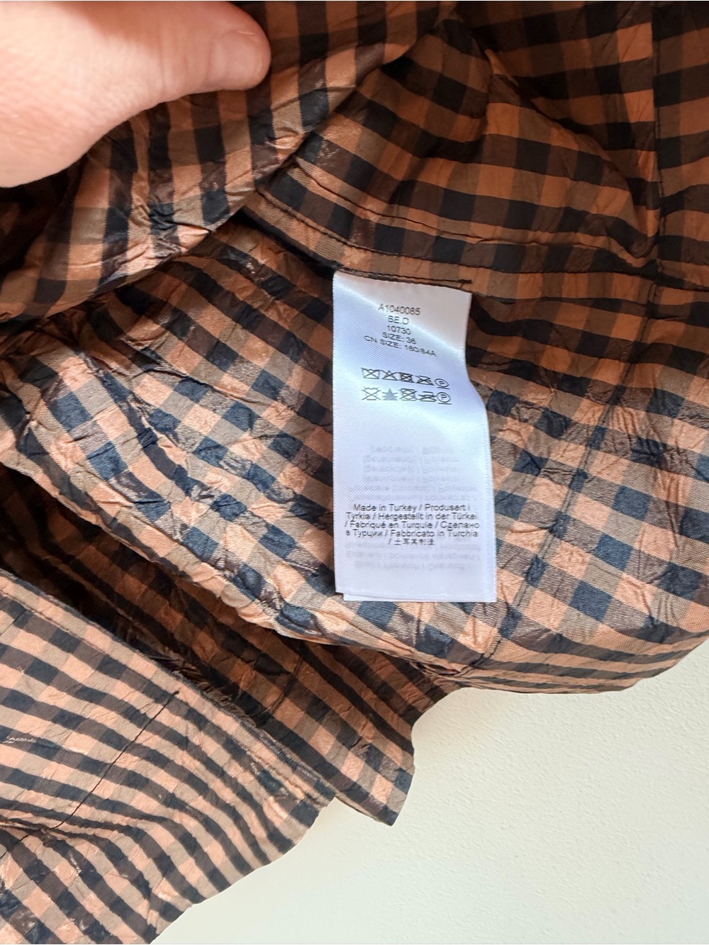 Ganni Checkered Taffeta top NWT - Picture 4 of 8